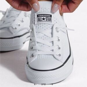 Size 8, women’s white mesh converse worn 3-4 times.